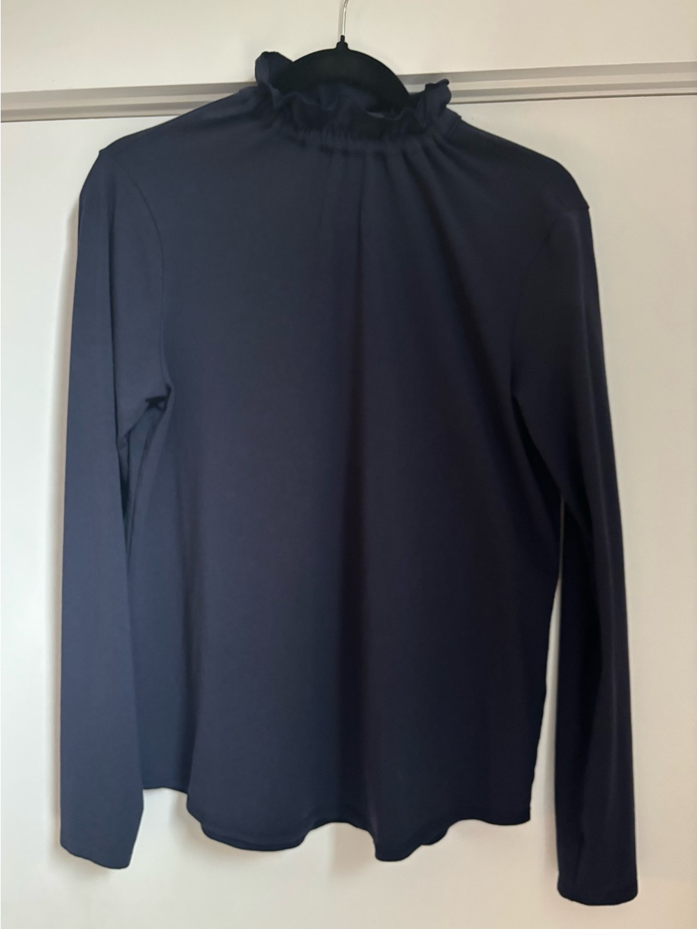 Hinson Wu Womens Navy Gathered Neck Shirt SM